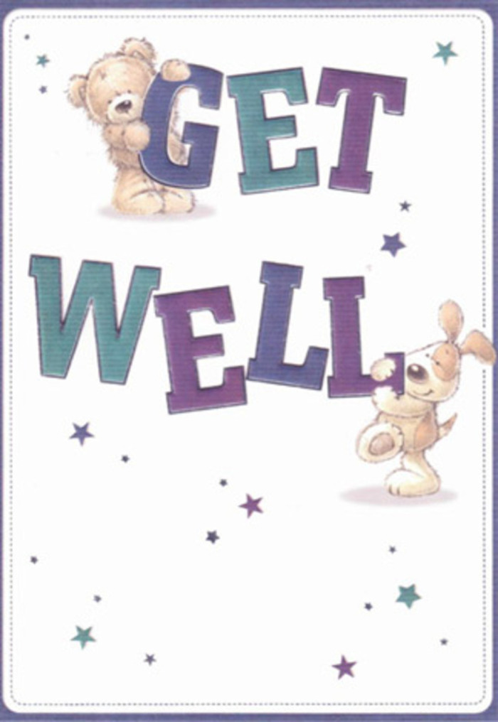 Encapsulating the spirit of comfort and community so often found in Kidbrooke, this get well card features a heartening scene: a plush bear and a playful pup work together to deliver a message of encouragement, their friendship echoed in every detail. The duo are surrounded by sparkling stars that seem to float through a clear, creamy-white background, their gentle twinkle reminiscent of sunbeams glinting off morning dew in Kidbrooke's local gardens. The typography-broad strokes in shades of indigo and teal-commands the eye with its cheerful optimism, much like the way a vibrant bouquet brightens a neighbour's window. With each character's fur rendered in tactile detail, you can almost feel the softness that conveys a wordless hug, the puppy's velvety ears and the bear's cuddly softness artfully painted for maximum warmth. Every element of the card design, from the playful energy in their faces to the burst of starlight around them, feels as carefully chosen as a flower in a thoughtfully designed arrangement from your trusted local florist. Perfect for lifting spirits, this card transforms a simple message into a celebration of well wishes and communal care, as gentle as a breeze through Kidbrooke Green.